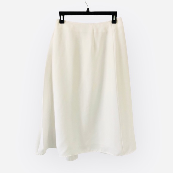 Avec Les Filles Half Pleated Button Down A-Line Midi Skirt - Picture 4 of 7
